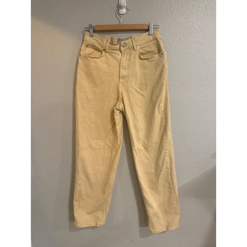 Everlane The Way-High Jean‎ Women 27 Tall Yellow Organic Cotton Straight Leg